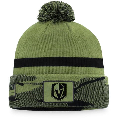 Oakland Athletics Fanatics Branded Stripe Cuffed Knit Hat with Pom - Green