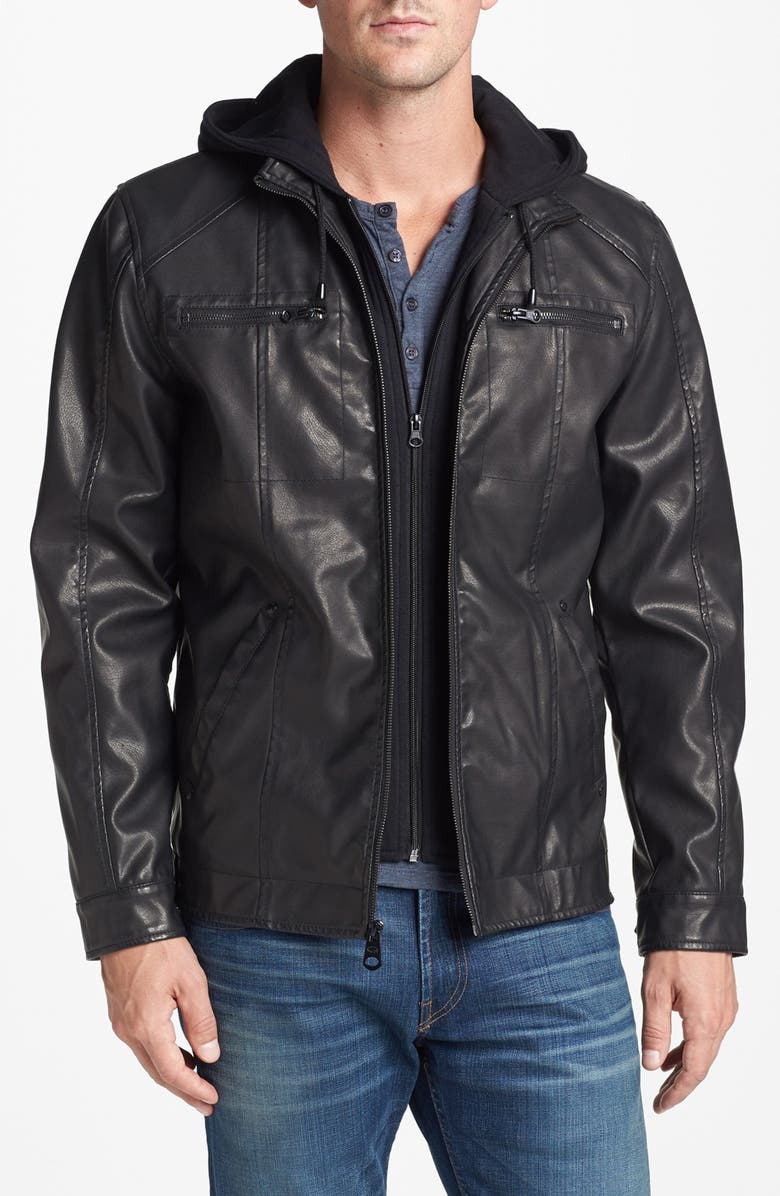 Buffalo by David Bitton Hooded Faux Leather Jacket | Nordstrom