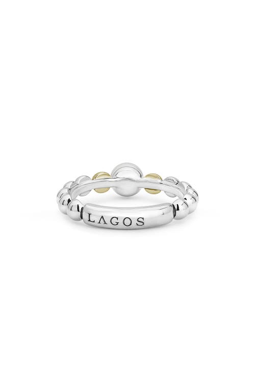 Lagos Sterling Silver & 18k Yellow Gold Luna Cultured Freshwater Pearl Ring In Silver/pearl