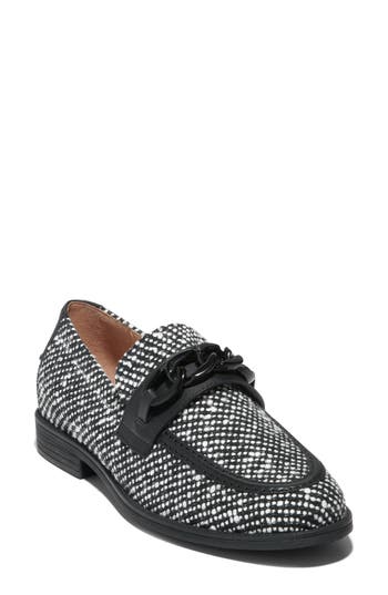 Shop Cole Haan Stassi Chain Loafer In Black/white