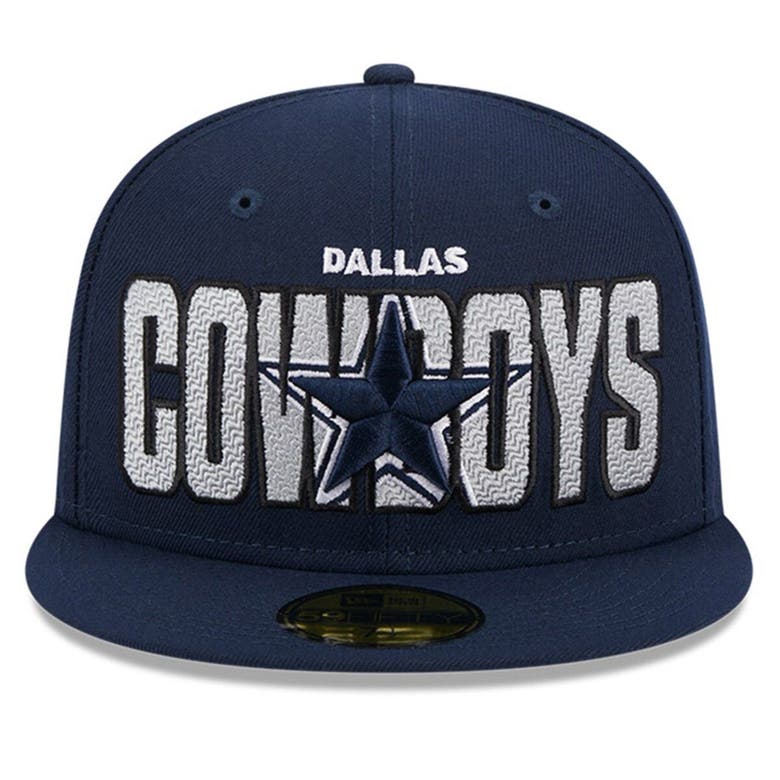 New Era Men's Dallas Cowboys 2023 Sideline Pinwheel 59Fifty Navy Fitted Hat