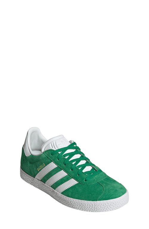 adidas Kids' Gazelle Low Top Sneaker Green/White/Gold at Nordstrom, M