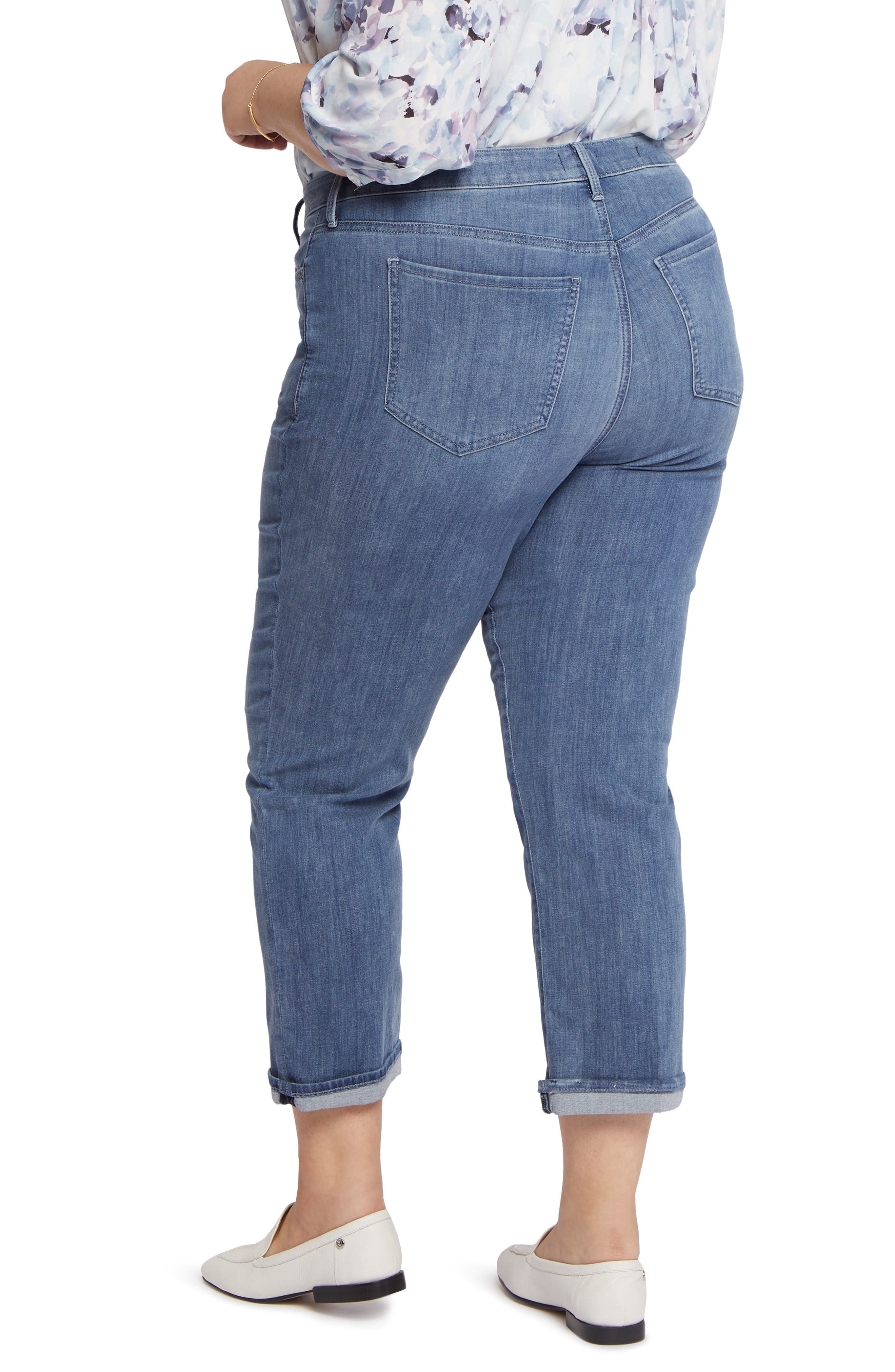 NYDJ Relaxed Straight Leg Cuff Jeans 