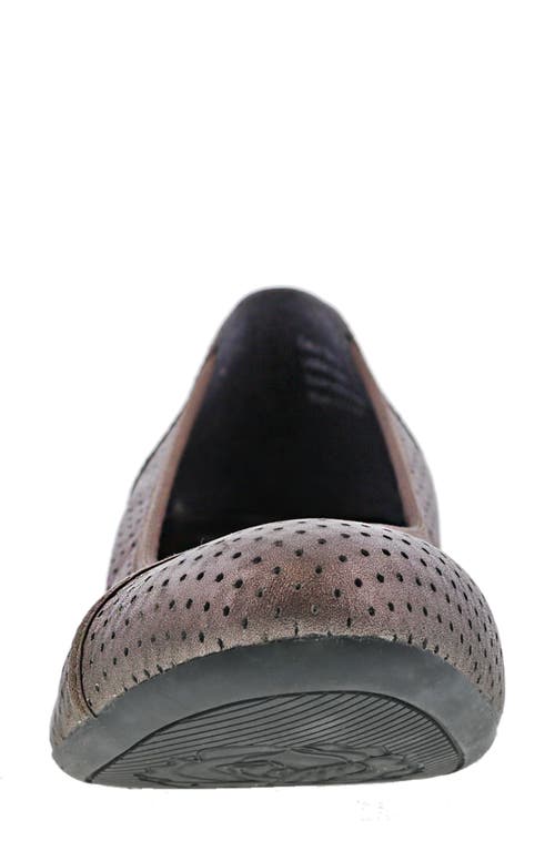 Ros Hommerson Evelyn Perforated Wedge Pump In Pewter Leather