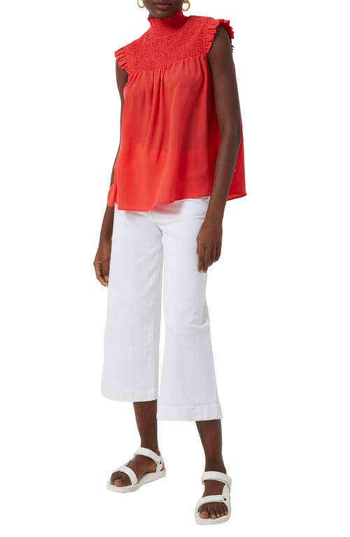 French Connection Boza Smocked Sleeveless Top In Hibiscus