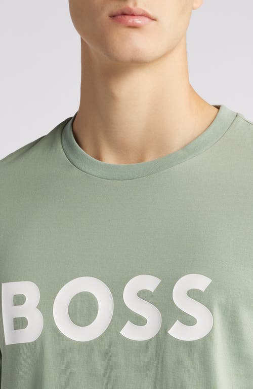 Hugo Boss Boss Tiburt Logo Graphic T-shirt In Green