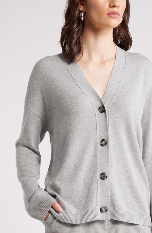 Shop Nordstrom Button Front Cardigan In Grey Heather