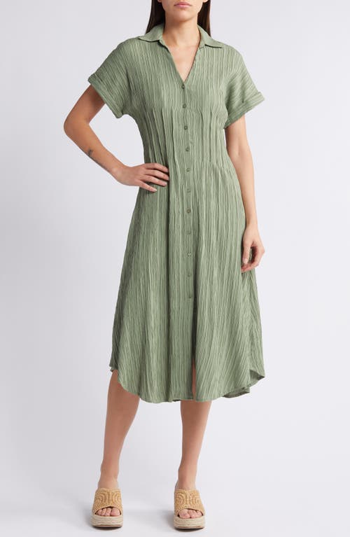 Mila Mae Midi Shirtdress Green at Nordstrom,