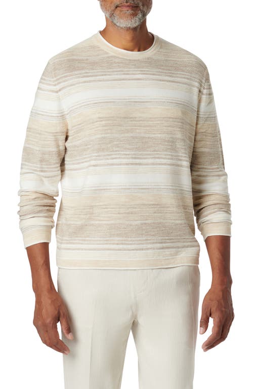 Bugatchi Stripe Crewneck Cotton Sweater at Nordstrom,