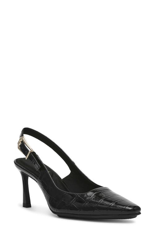 Shop Anne Klein Ritzy Slingback Pump In Black Croco Patent