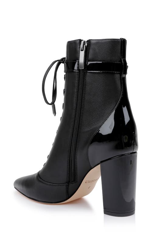 Shop L Agence L'agence Elegante Pointed Toe Bootie In Black Leather