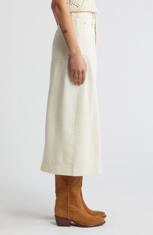 Shop Treasure & Bond Denim Midi Skirt In Ivory Dove