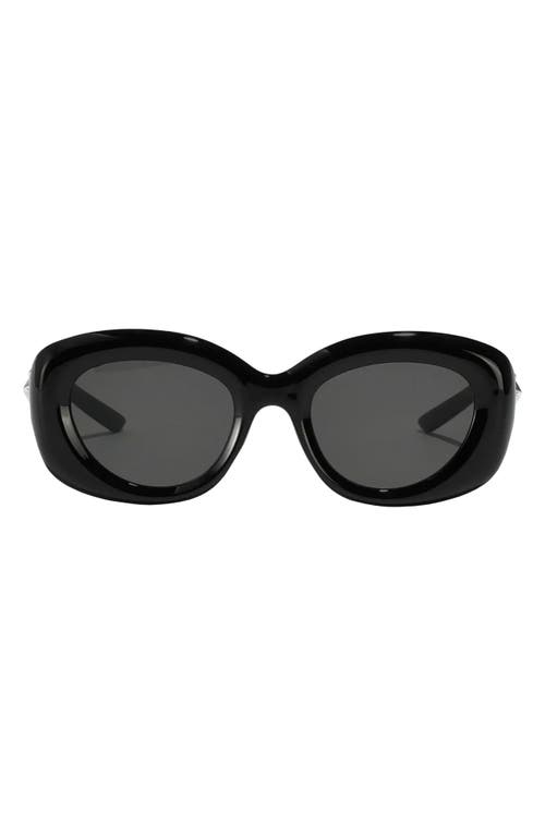 Bianca 54mm Polarized Round Sunglasses in Black