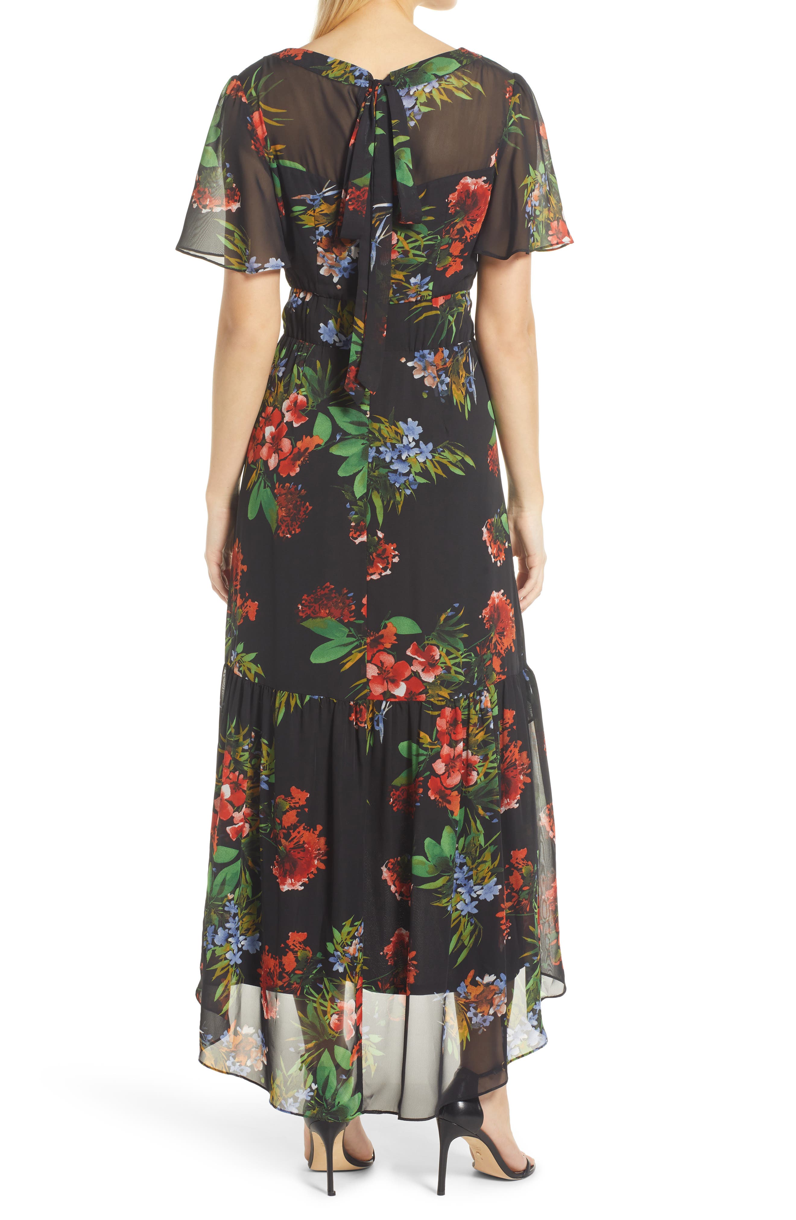 Julia Jordan Floral High-Low Midi Dress 