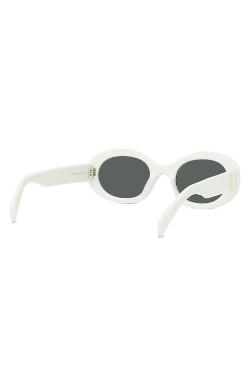 Celine Cl40194u Triomphe 25a Sunglasses In Shiny Solid Ivory/smoke