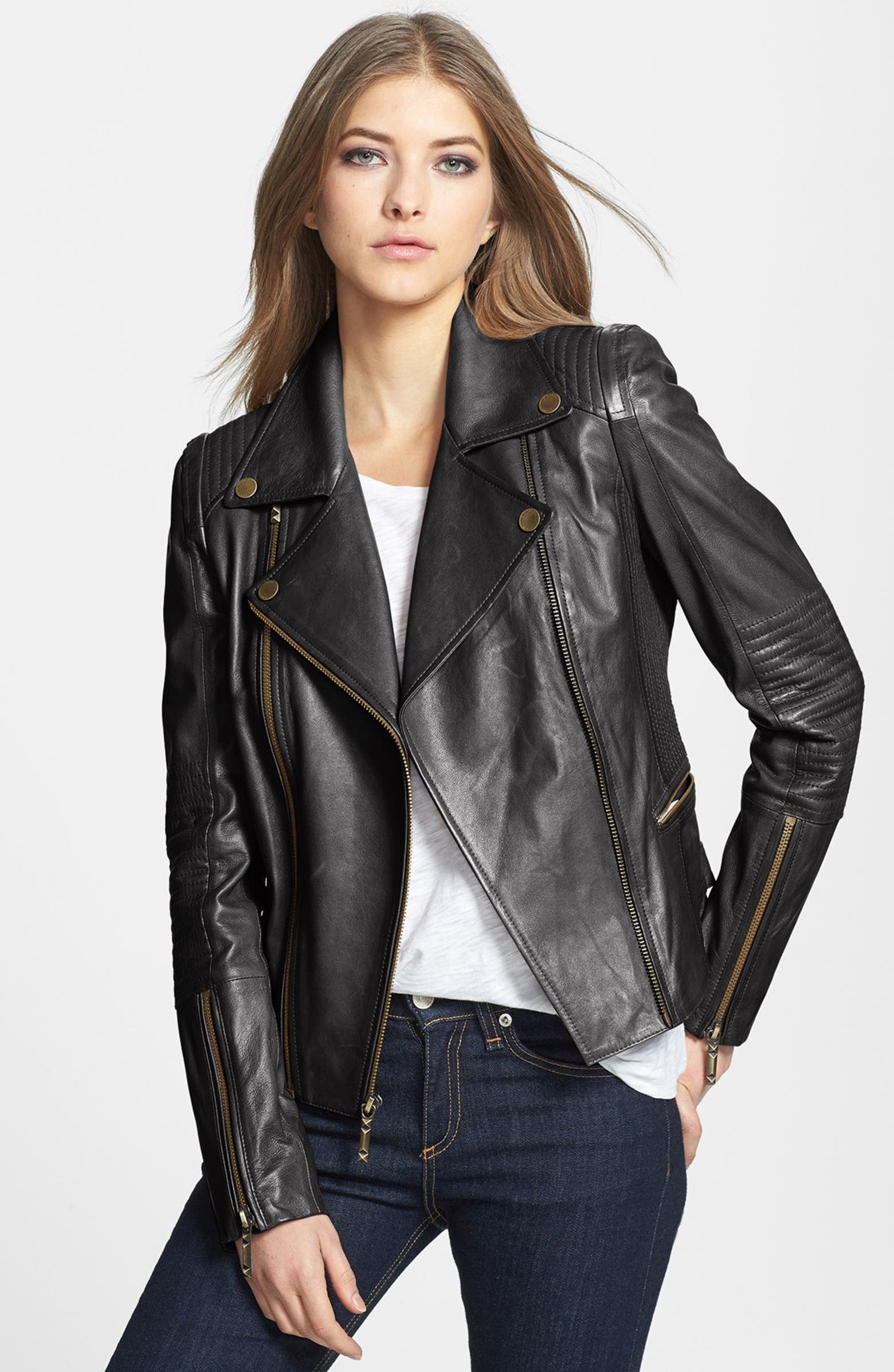 BCBGMAXAZRIA 'Tara' Leather Moto Jacket | Nordstrom
