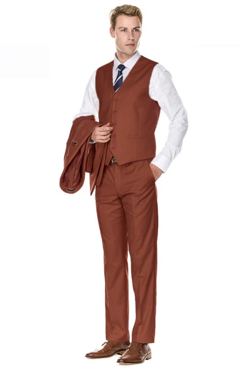 Braveman Premium Slim Fit 3-piece Suit In Copper