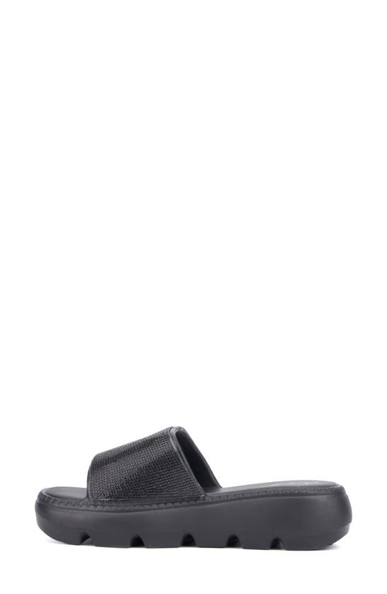 Shop Olivia Miller Glitter Gaze Platform Slide Sandal In Black