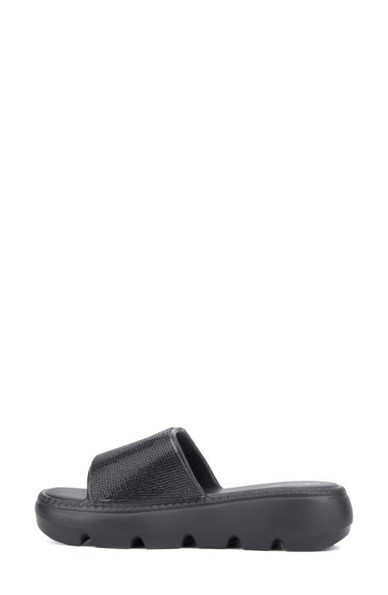 Olivia Miller Glitter Gaze Platform Slide Sandal In Black