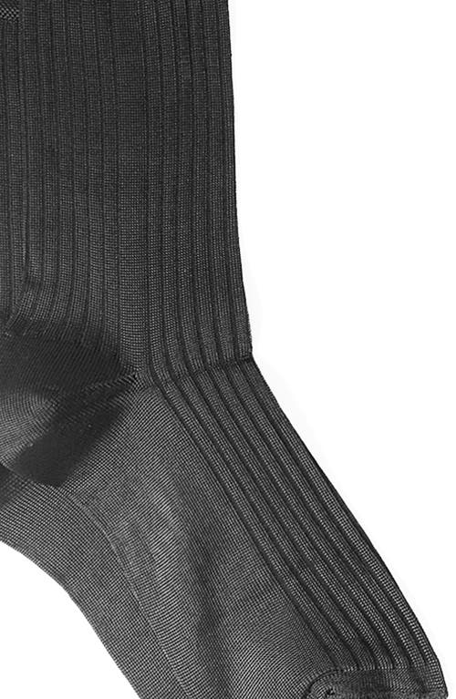 Stems 2-pack Silky Ribbed Crew Socks In Black Black
