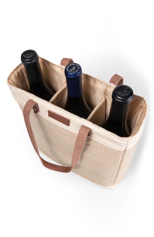Picnic Time Pinot 3 Bottle Wine Bag In Beige