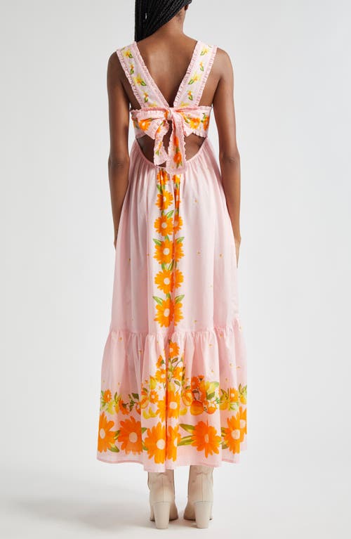 Shop Farm Rio Papaya Salad Tie Back Button Front Sundress In Pink