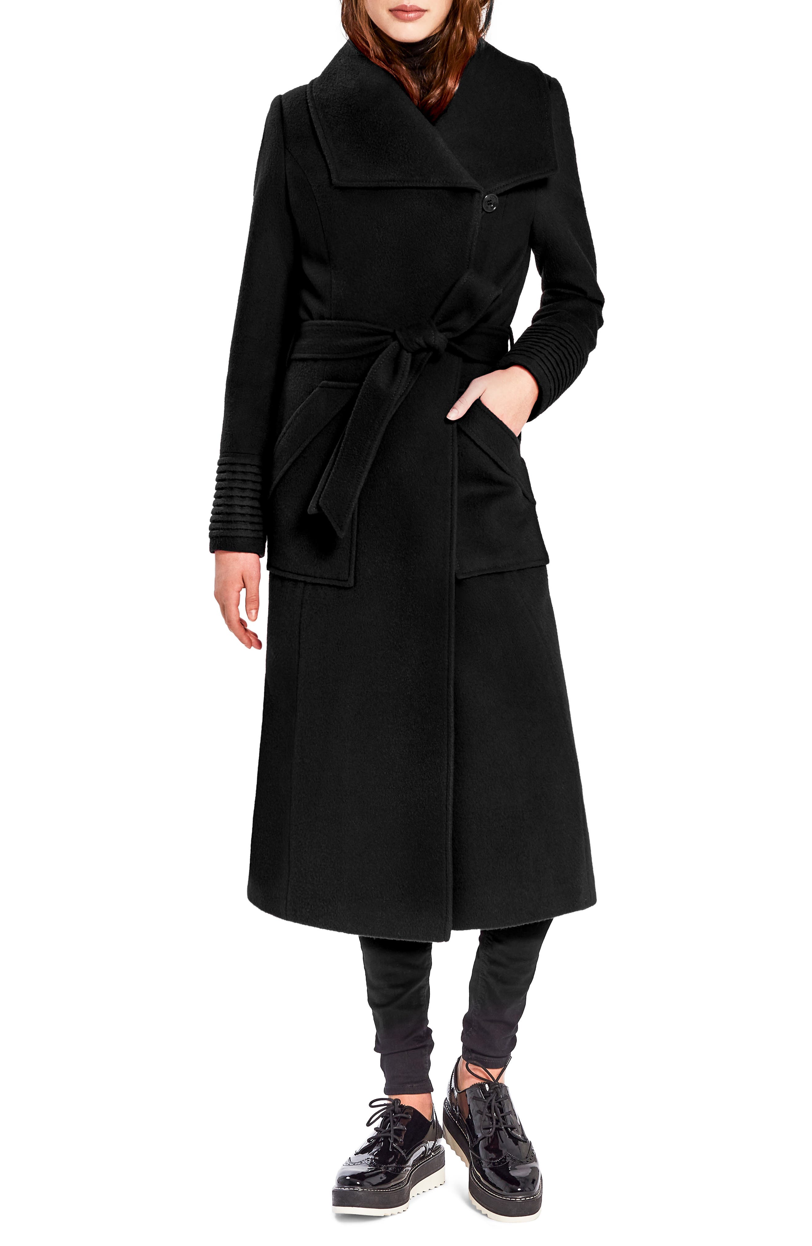 long black wrap coat