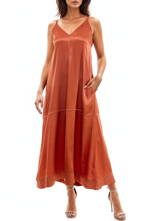 Shop Socialite Contrast Stitch Trapeze Dress In Spice Route