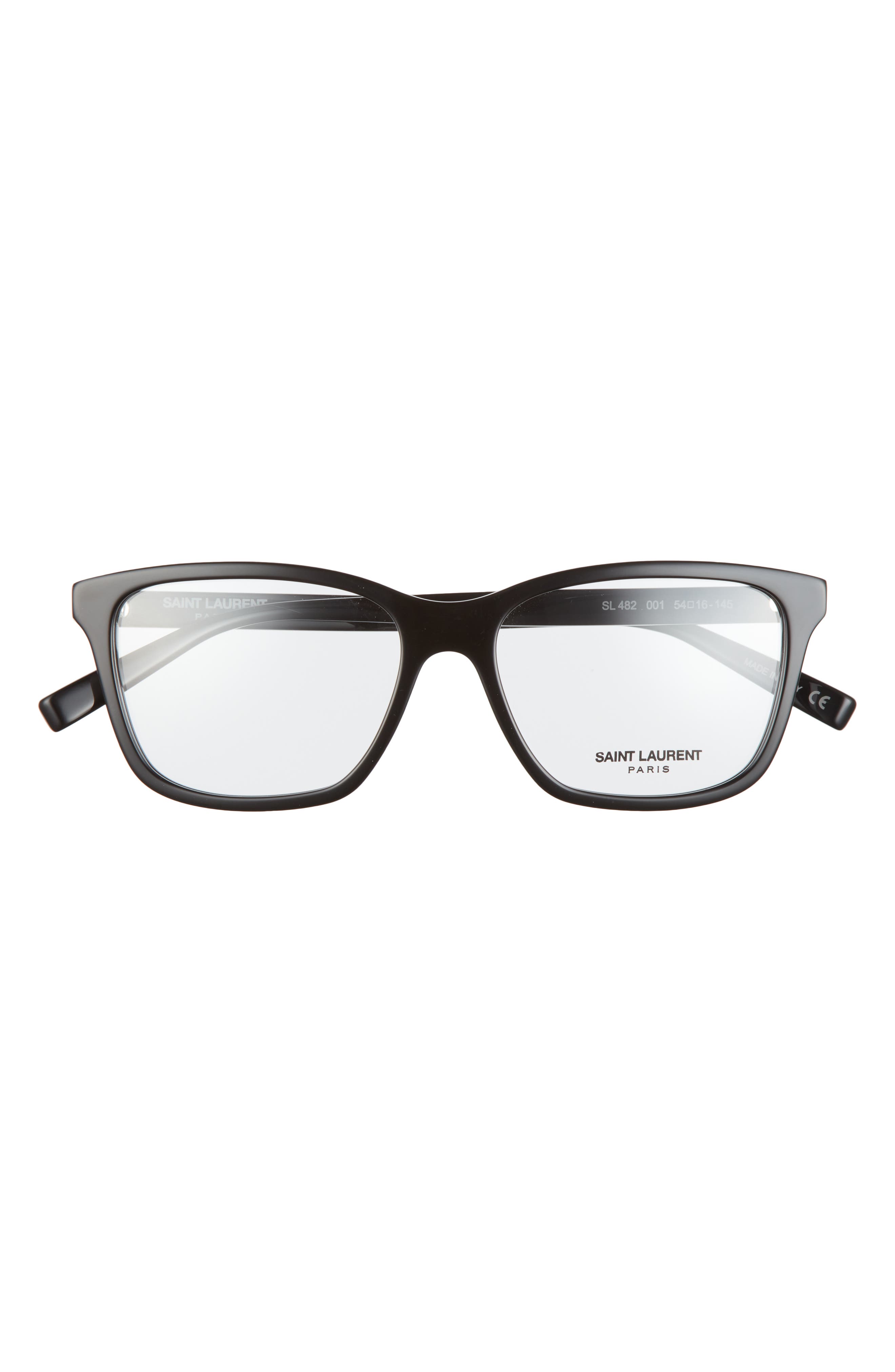Saint Laurent 54mm Rectangular Optical Glasses in Black at Nordstrom