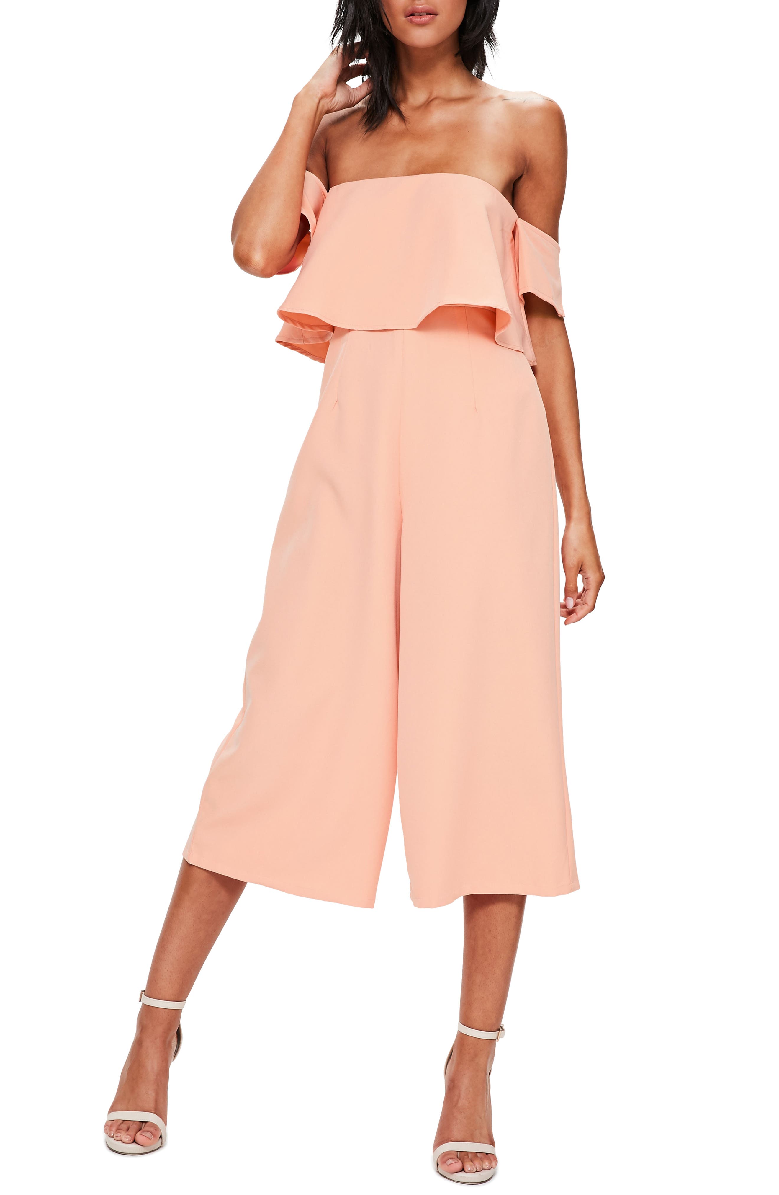 Missguided Popover Off the Shoulder Jumpsuit Nordstrom