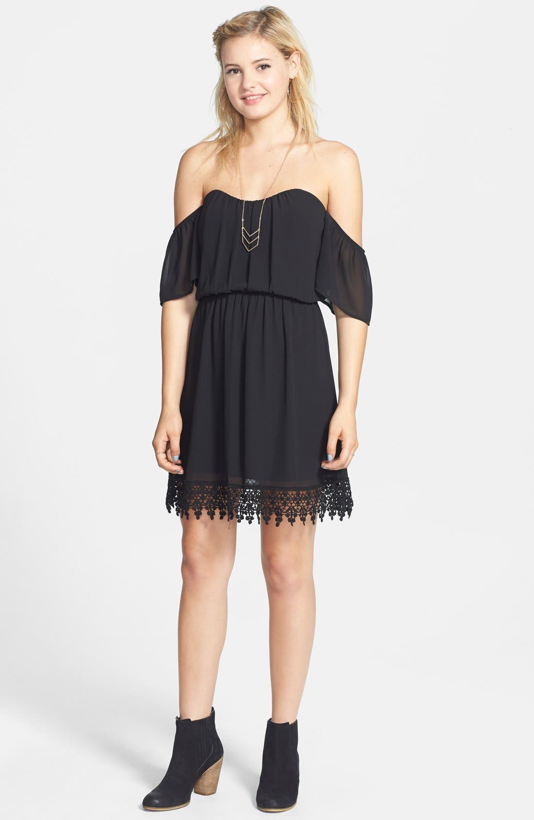 nordstrom black off the shoulder dress