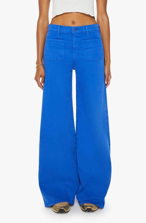 MOTHER Undercover Sneak Patch Pocket Wide Leg Jeans Snr Snorkel Blue at Nordstrom,