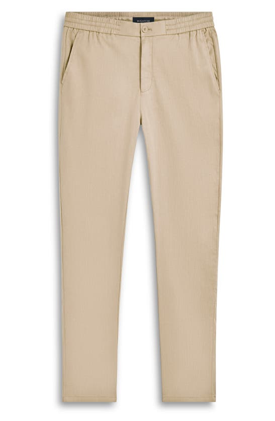 Shop Bugatchi Stretch Cotton & Linen Pants In Beige