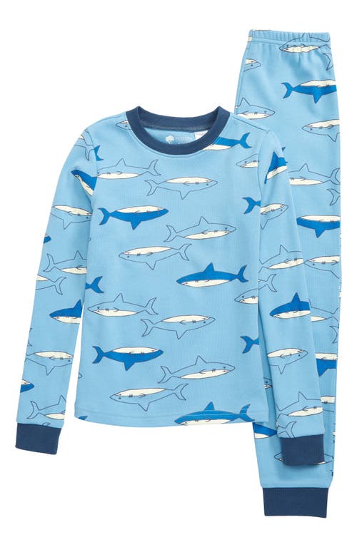 Tucker + Tate Kids' Glow in the Dark Fitted Two-Piece Pajamas in Blue Heritage Sharks Glow