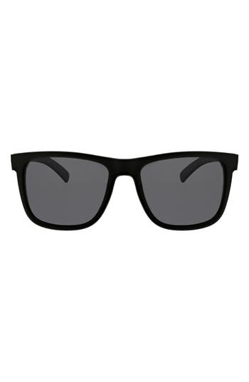 Hurley 56mm Polarized Square Sunglasses In Matte Black