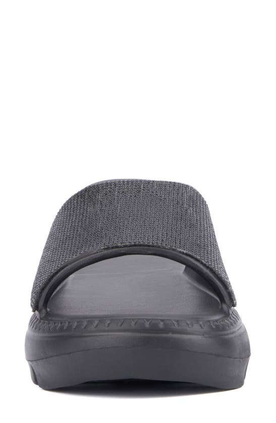 Olivia Miller Glitter Gaze Platform Slide Sandal In Black