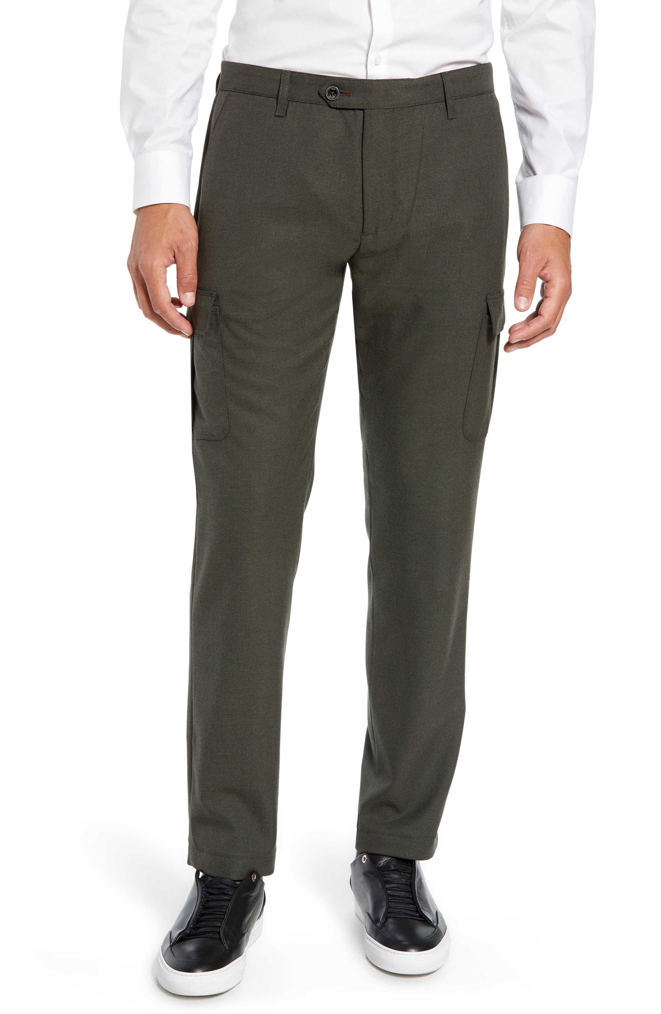 slim fit utility trousers