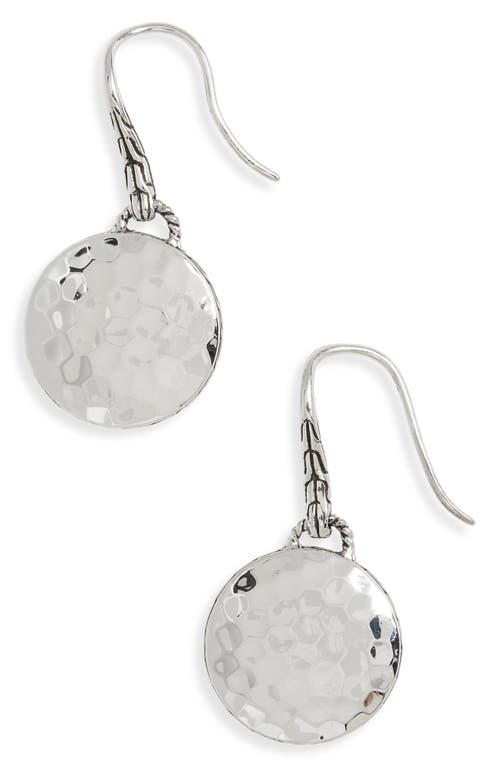 John Hardy Dot Hammered Drop Earrings in Silver at Nordstrom