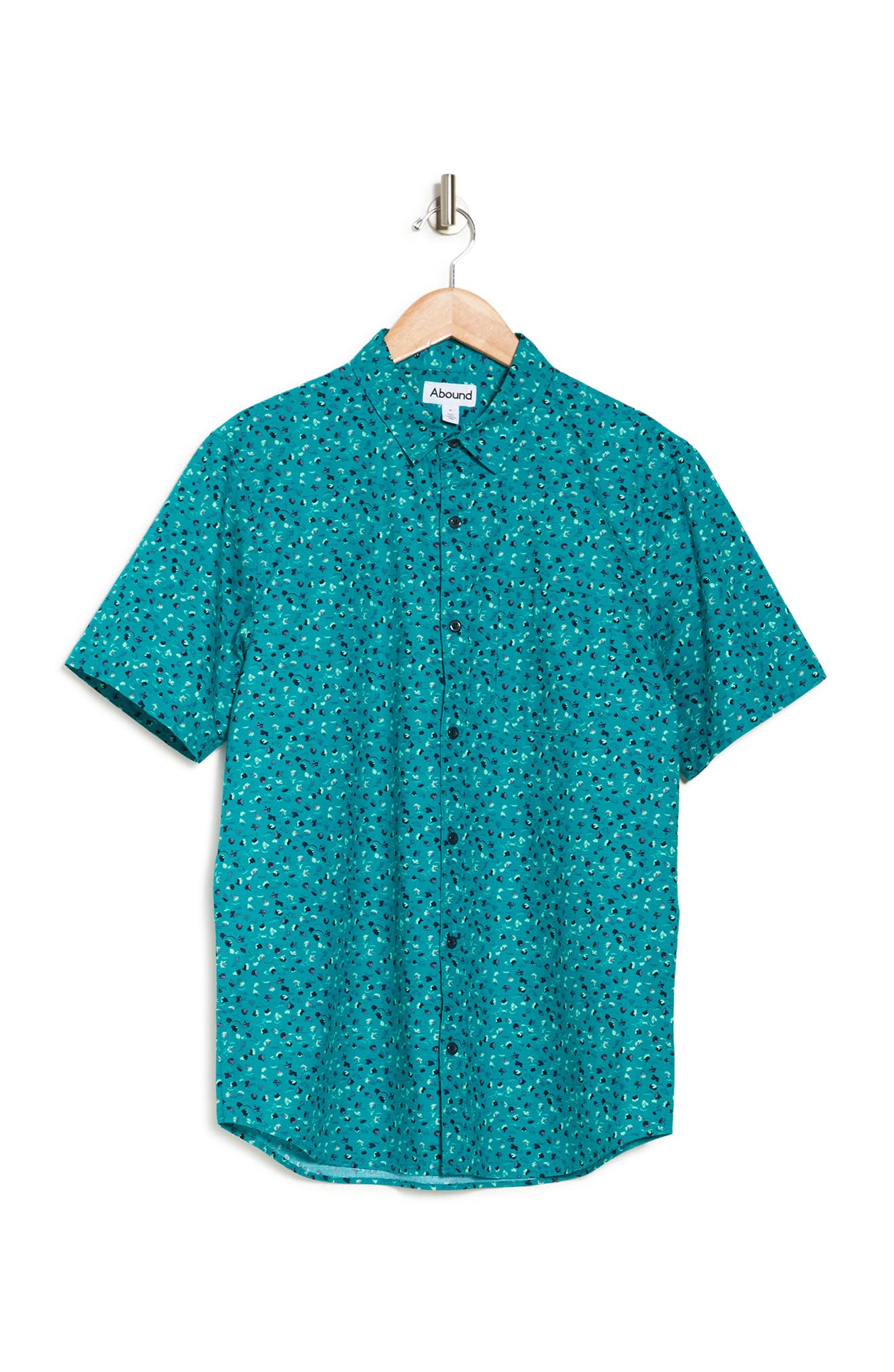 Abound Mini Print Regular Fit Shirt In Teal Compass Flowers