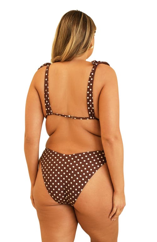 Dippin Daisys Angel Cheeky Bikini Bottom In Dotted Brown