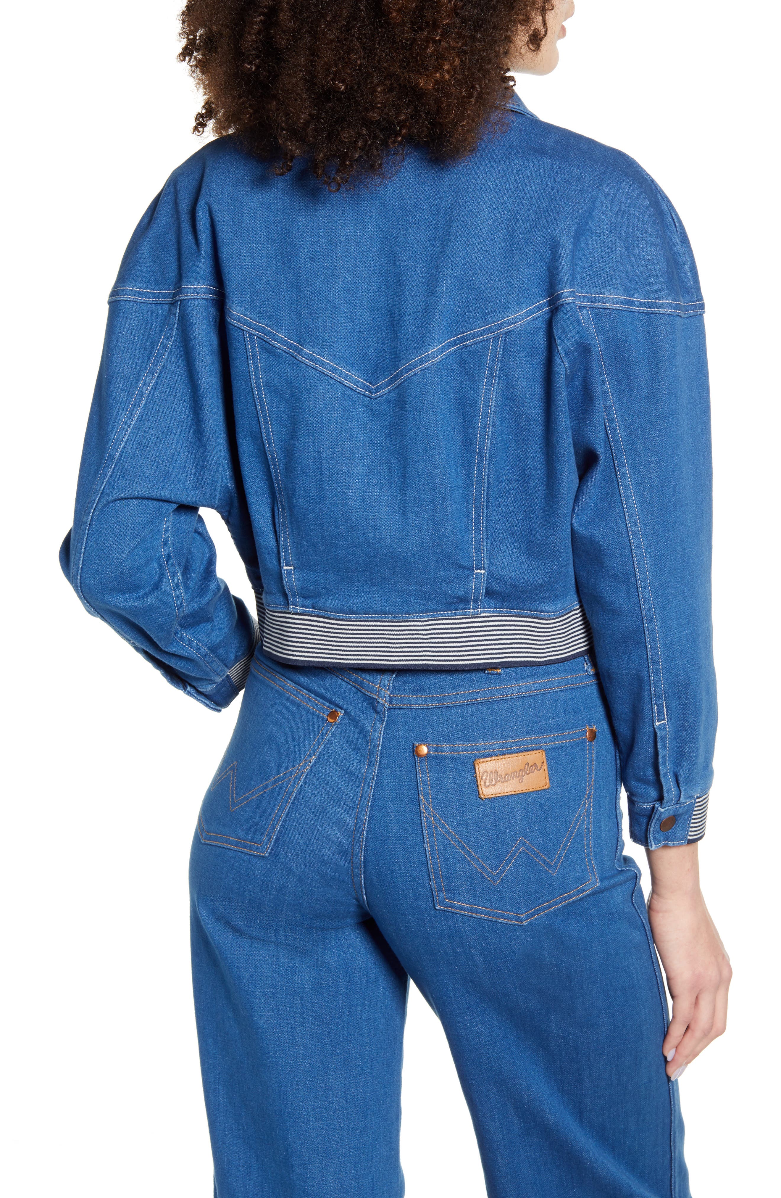 wrangler cropped denim jacket