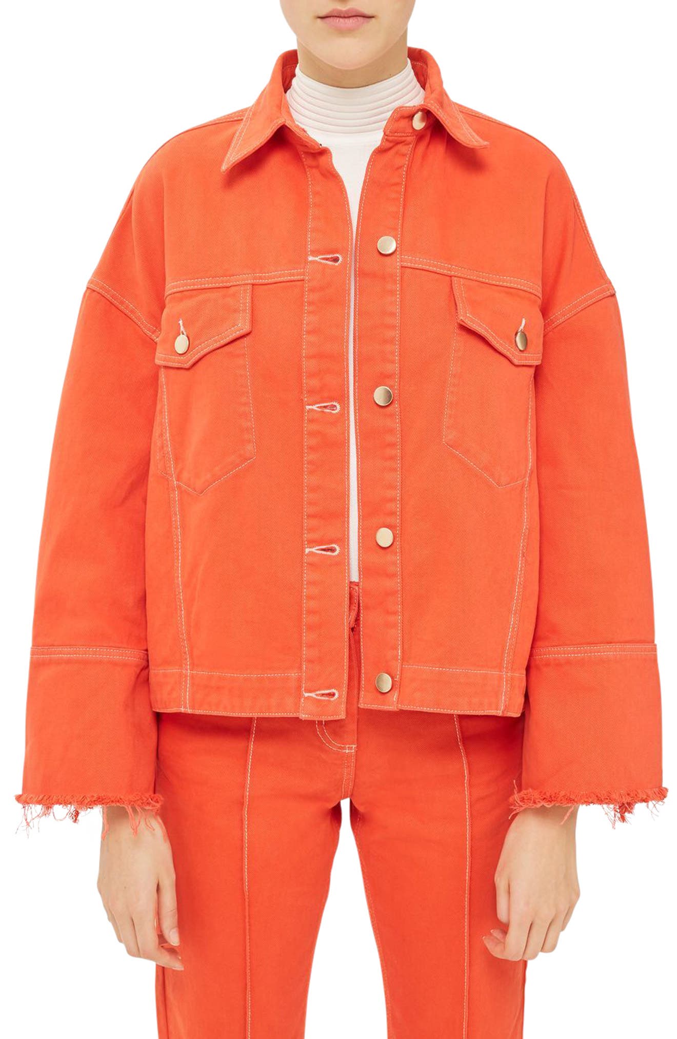 topshop orange denim jacket