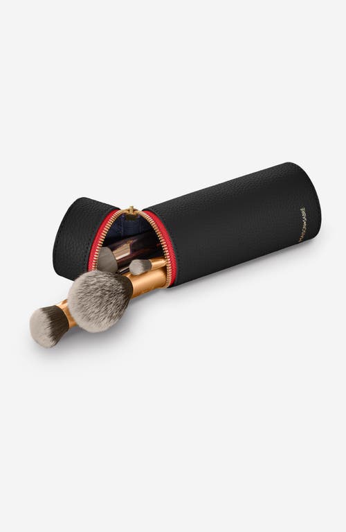Maison De Sabre Maison De Sabré Leather Brush Case In Rouge Noir
