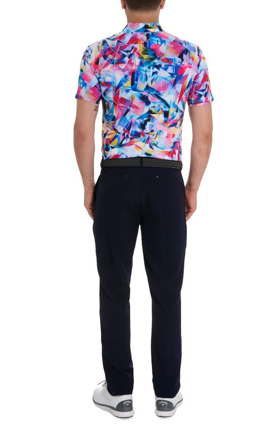 Shop Robert Graham Color Up Abstract Print Performance Golf Polo In Blue Pink Multi
