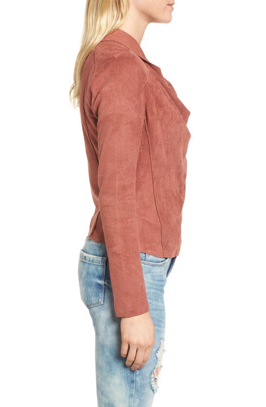 BLANKNYC BLANKNYC DRAPE FRONT FAUX SUEDE JACKET 76X-9020NO