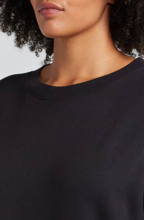 Zella Luxe French Terry Sweatshirt In Black