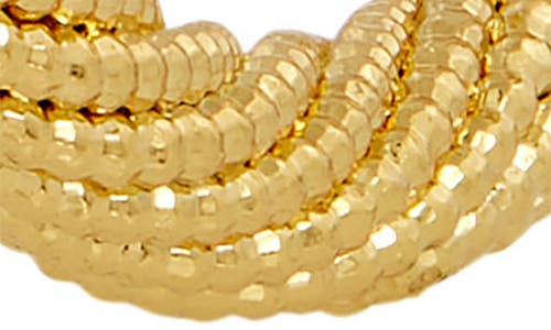 Savvy Cie Jewels Textured Moon Hoop Earrings In Yellow