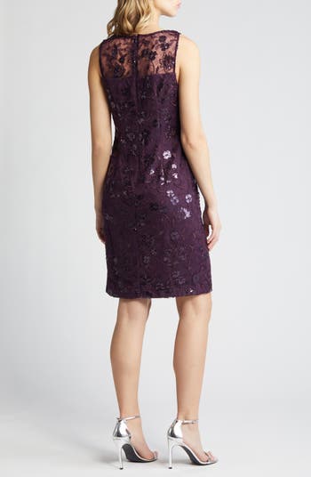 Sequin Lace Sheath Dress Chiffon Jacket