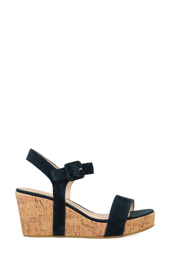 Shop Pelle Moda Wiltz Ankle Strap Platform Wedge Sandal In Midnight