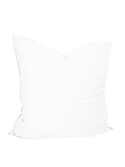 Anaya Stonewashed Cotton Percale Pillow With Down Insert In White